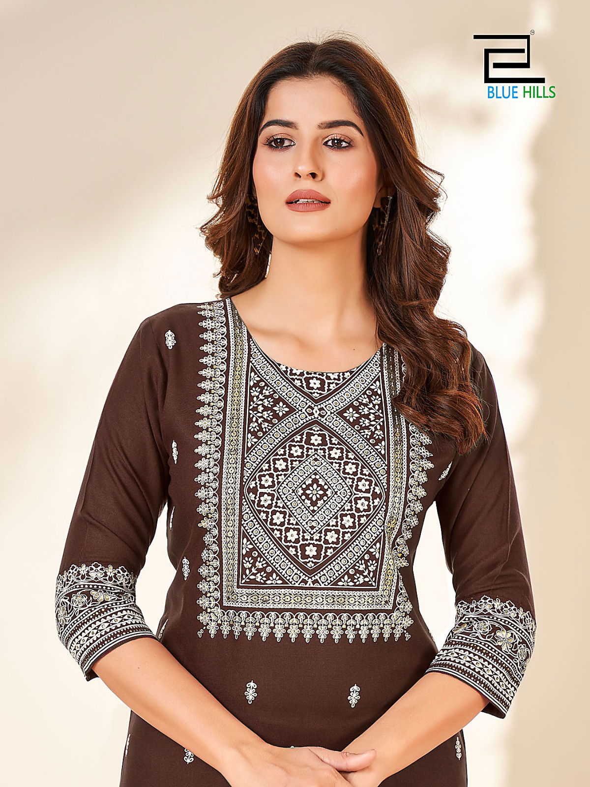 Blue Hills Peacock Rayon Printed Plus Size Kurti Catalog
